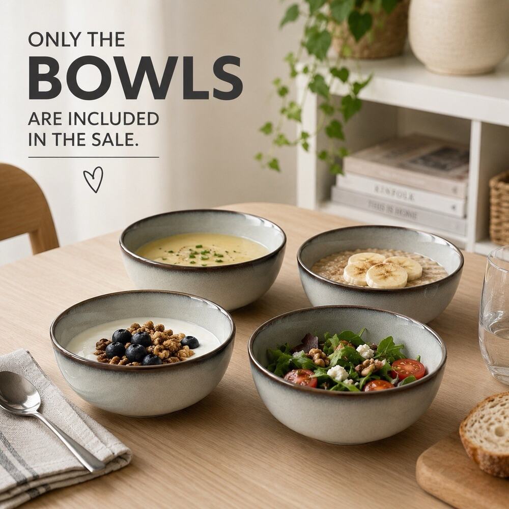 Set of 4 IKEA Gladelig Bowls Salad Cereal MCM Speckled Brown Trim